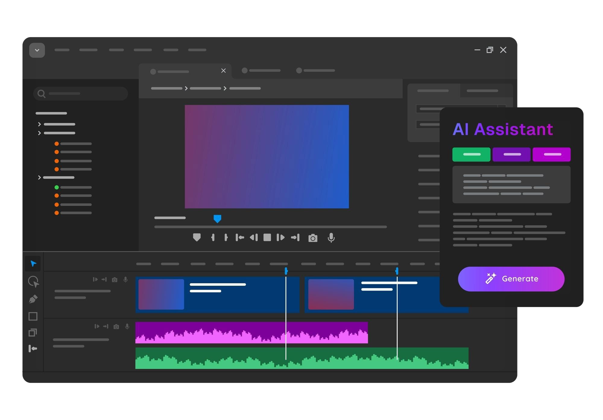 AI video editing software interface